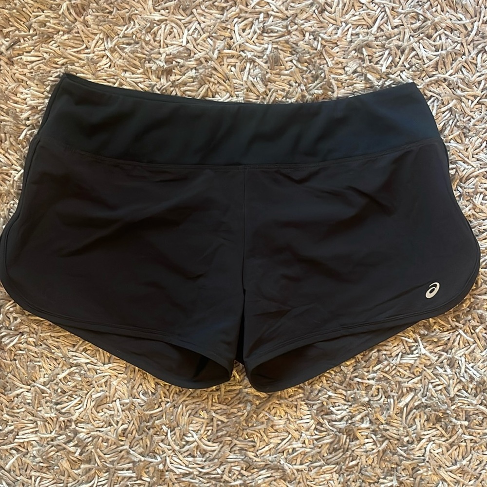 Asics black running shorts